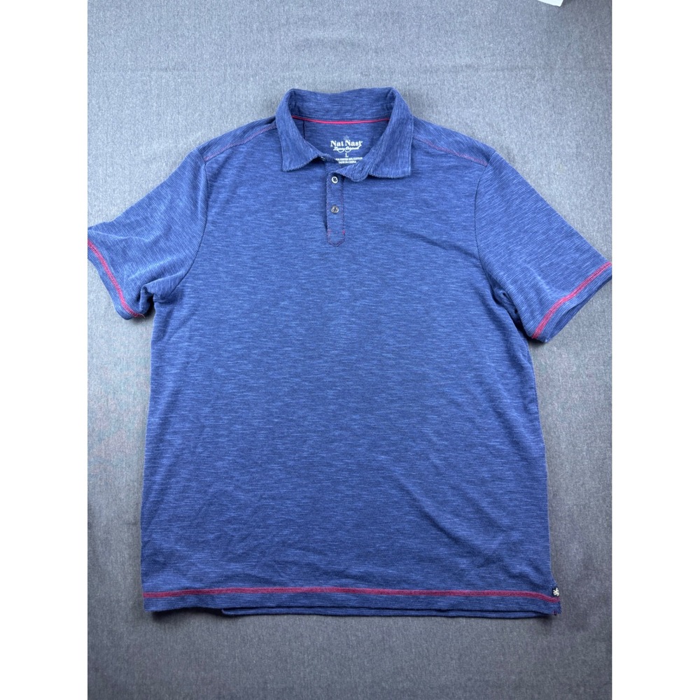 Nat Nast Polo Shirt Luxury Originals Short Sleeve‎ Blue Mens Size L